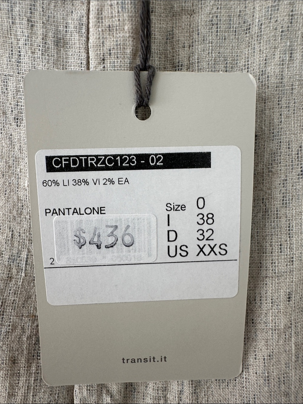 TRANSIT PAR-SUCH Barrel Leg Crop- Lightweight Linen Blend Pants - Made in Italy - Picture 5 of 10